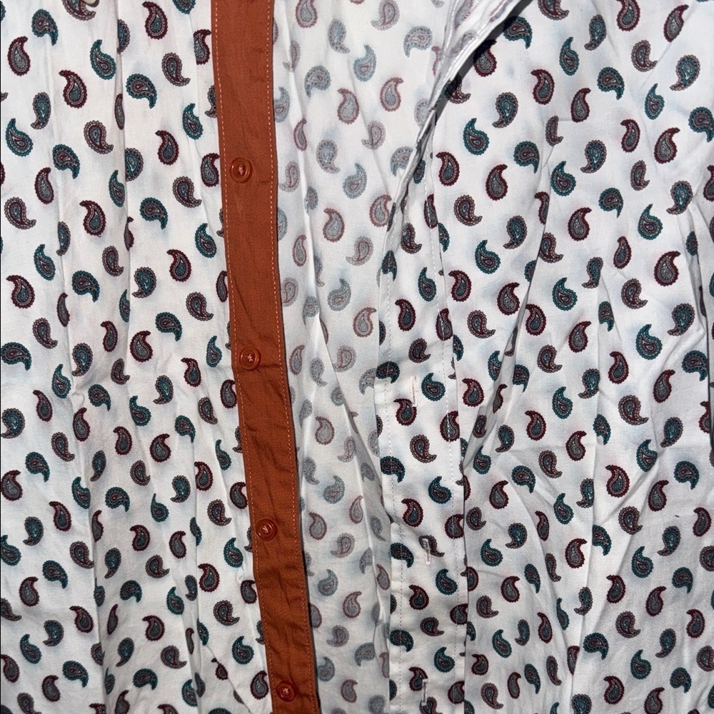 Tavion White Paisley Print Men's Dress Shirt - Picture 7 of 10
